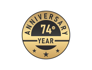 74 years anniversary image vector logotype 