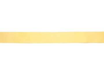 Shiny gold ribbon over white background, design element