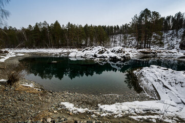 Nonfreezing winter lake