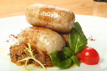 braised cabbage and sausages