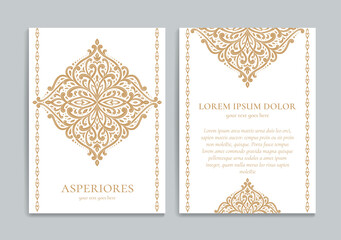 White luxury invitation card design. Vintage ornament template. Can be used for background and wallpaper. Elegant and classic vector elements great for decoration.