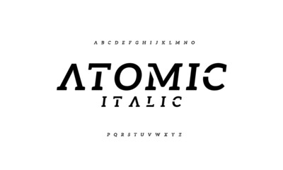 Slab serif italic typography. Stylish font set a to z.
