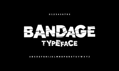 Stylized grunge font and alphabet. Typography fonts set uppercase and number.