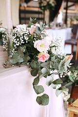 Wedding bouquet on the table