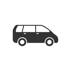 Minivan or passenger van glyph icon