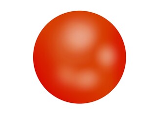 A red ball with a glossy finish and a reflective sheen.  Illustration created on a tablet, use it for graphic design or clip art work.