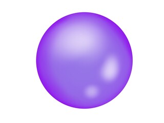 A purple ball with a glossy finish and a reflective sheen that resembles a smiling face.  Illustration created on a tablet, use it for graphic design or clip art work.