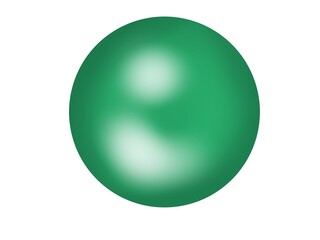 Green easter egg or a green ball with a glossy finish and a reflective sheen that resembles a smiling face.  Illustration created on a tablet, use it for graphic design or clip art work.