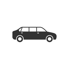 Limousine car glyph or vehicle concept