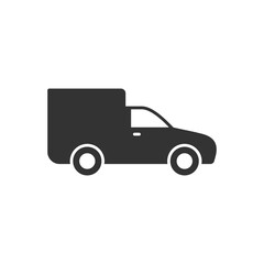 Van glyph icon or commercial transport concept