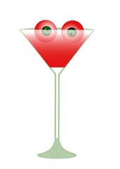 Halloween treat. Drink, cocktail with eyeballs Scary characters. Halloween recipes