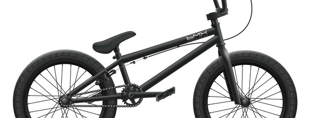 Black BMX bicycle mockup - right side close-up