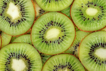 Kiwi fruit cut. Macro shot.