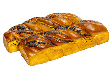 Sweet homemade roll on white background