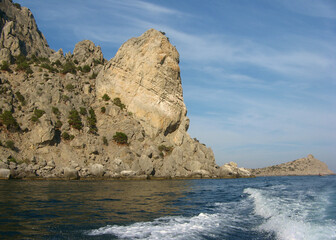 view of the cliff from the sea
