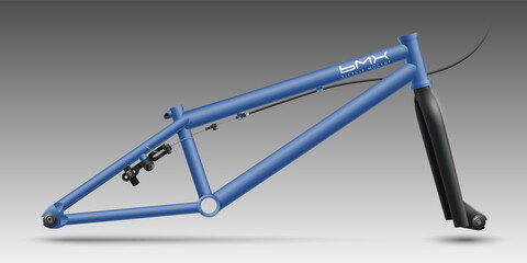 Blue tubular frame bicycle BMX