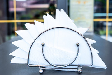 Napkin holder for restaurants. Metal napkin holder