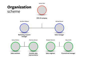 Organization scheme layout infographic with 7 options, clean and modern business template