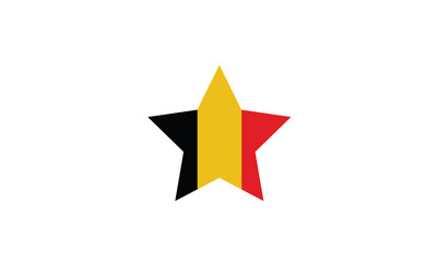 Belgium flag star country symbol vector illustration