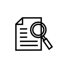 Document and magnifier icon. Vector illustration eps 10