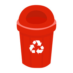 Realistic trash can icon. Vector illustration eps 10