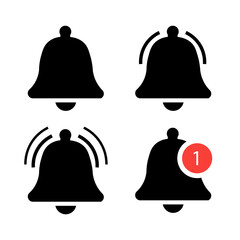 Set of four alert icons. Vector illustration eps 10