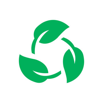 Leaf recycling sign icon. Vector illustration eps 1
