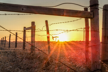 sunset in oil country
