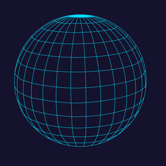 abstract vector wireframe sphere glowing. Vector illustration eps 10
