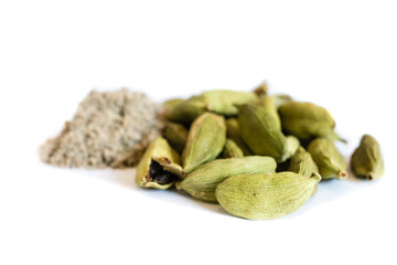 Cardamom isolated on white background