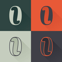 Classic number zero logo set in Renaissance style.