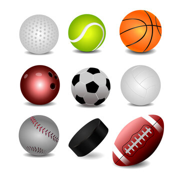 Set of realistic ball icons. Vector illustration eps 10