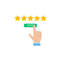 hand five stars customer rating icon. Vector illustration eps 10