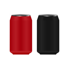 Icon of two realistic metal cans icons. Vector illustration eps 10