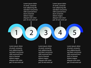 Five step infographic diagram. Workflow template. Information vector concept.