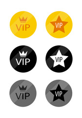Set of VIP status icons. Vector illustration eps 10