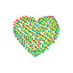 heart shape dots inside confetti icon. Vector illustration eps 10
