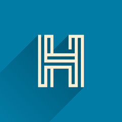 Maze H letter logo made of three parallel lines.