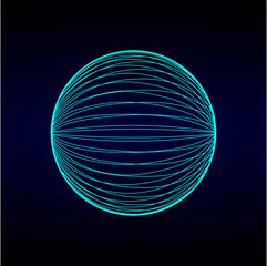 abstract vector wireframe sphere glowing. Vector illustration eps 10