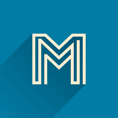 Maze M letter logo made of three parallel lines.