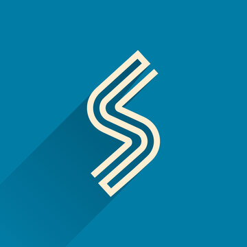 Maze S letter logo made of three parallel lines.