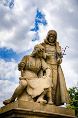 Fototapeta na wymiar Pardubice, The Czech republic: Monument to the inventors of the plough - Veverka cousins