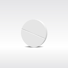 realistic round pill icon. Vector illustration eps 10
