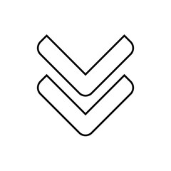 Angle double down | vector icon