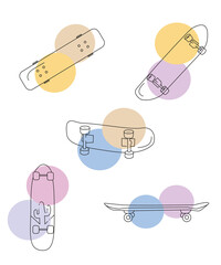 set of icons skate lines With color elements