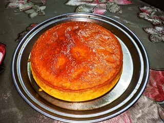 Pudding is tasty food at home  