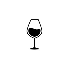 Wine glass black sign icon. Vector illustration eps 10