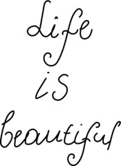 Encouraging inscription, red hearts, white background