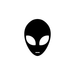 Alien mask black sign icon. Vector illustration eps 10