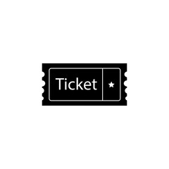 Ticket black sign icon. Vector illustration eps 10